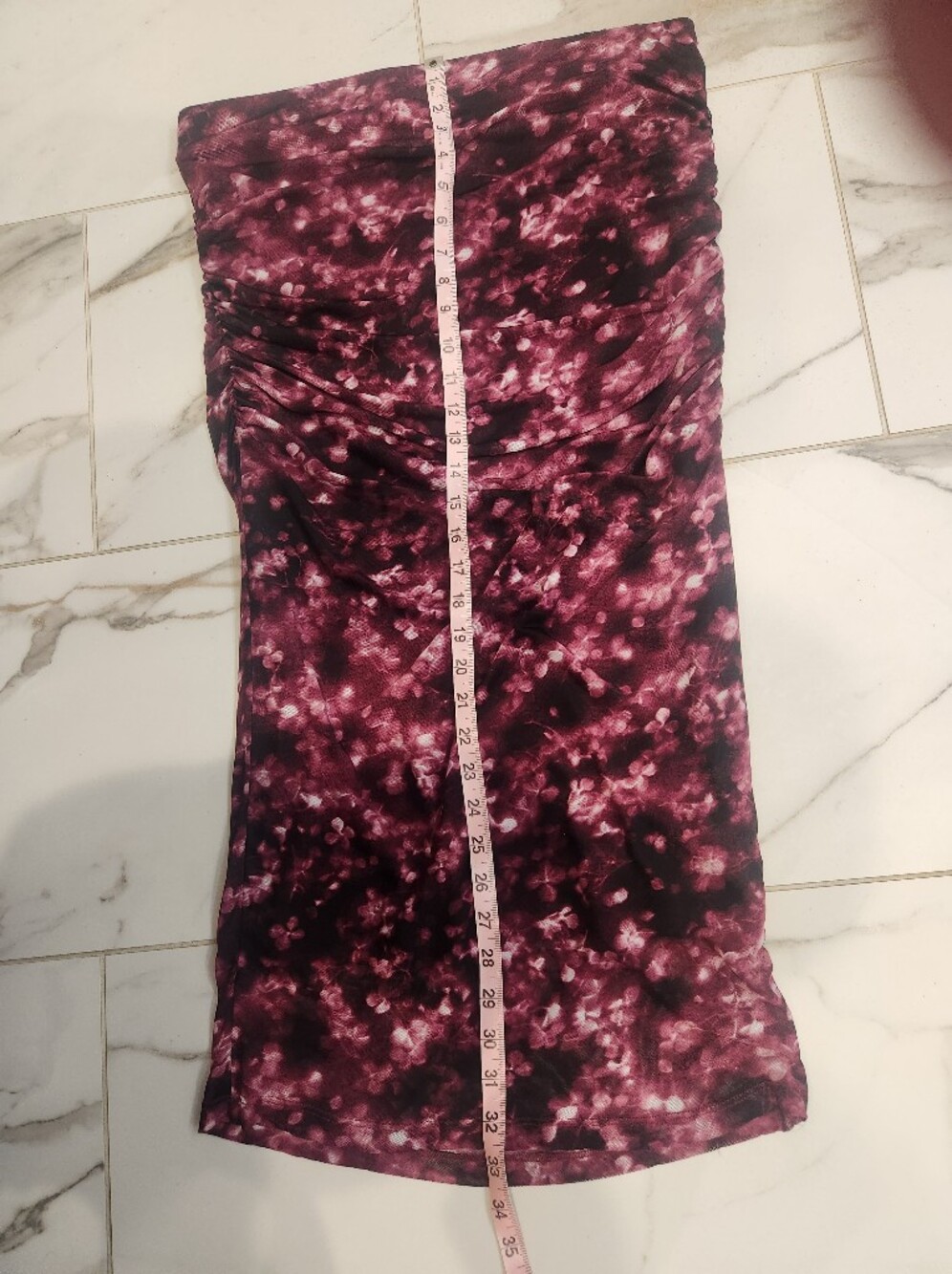 Calvin Klein Berry and Black Printed Midi Skirt - Picture 6 of 7